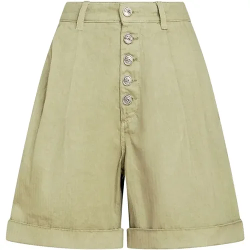 Grüne Herringbone Muster Shorts , Damen, Größe: S - ETRO - Modalova