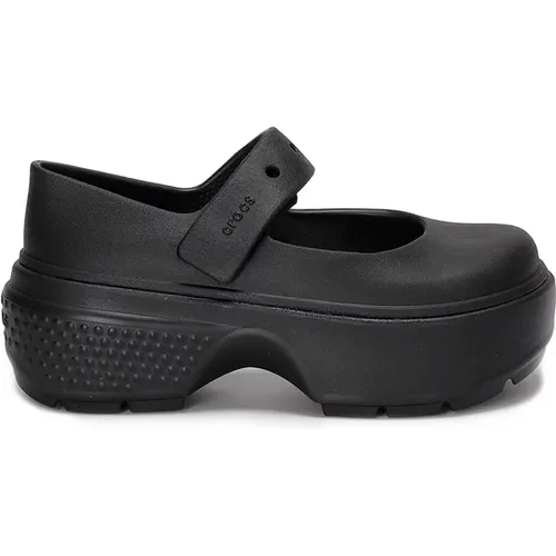 Schwarze Mary Jane Plateau Schuhe , Damen, Größe: 37 EU - Crocs - Modalova