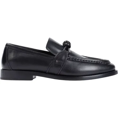 Schwarze Leder Loafer Schuhe - Bottega Veneta - Modalova