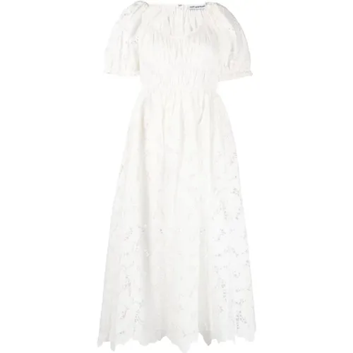 Cotton lace midi dress , female, Sizes: 2XS, S, XS, M - Self Portrait - Modalova