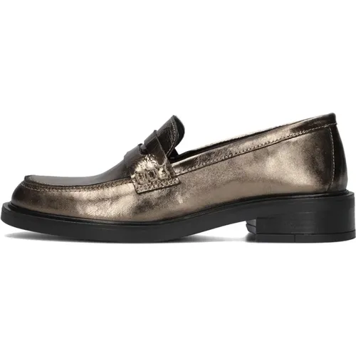 Goldene Loafers mit Elegantem Design , Damen, Größe: 40 EU - Notre-v - Modalova