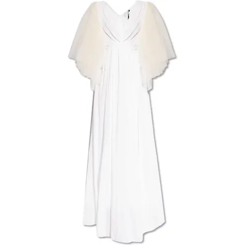 Kleid mit Tüllärmeln , Damen, Größe: M - Forte Forte - Modalova
