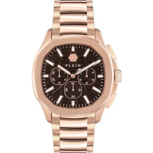 Spectre Chrono Watch Brown Rosegold , male, Sizes: ONE SIZE - Philipp Plein - Modalova