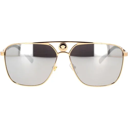 Rectangular Sunglasses Ve2238 12526G , unisex, Sizes: 61 MM - Versace - Modalova
