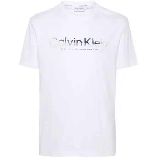 Weiße T-Shirts und Polos , Herren, Größe: L - Calvin Klein - Modalova