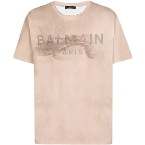 Bedrucktes Logo T-Shirt, Umweltfreundliche Baumwolle , Damen, Größe: 2XS - Balmain - Modalova