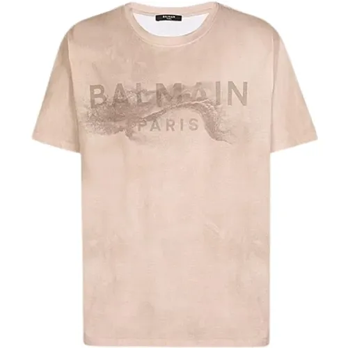 Bedrucktes Logo T-Shirt, Umweltfreundliche Baumwolle , Damen, Größe: S - Balmain - Modalova