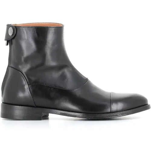 Leather Boots with Zipper and Snap Closure , female, Sizes: 5 UK, 5 1/2 UK - Alberto Fasciani - Modalova