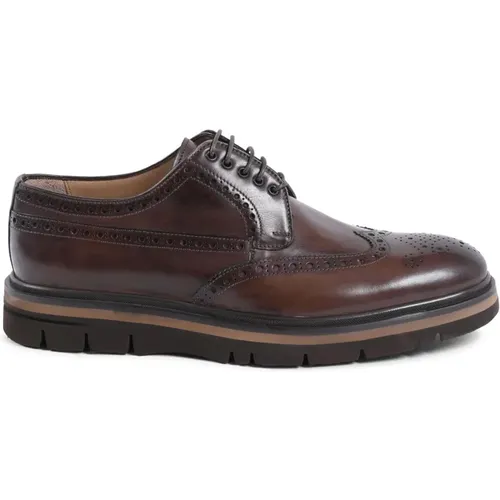 Braune Leder Brogue Schuhe mit Gummisohle , Herren, Größe: 44 EU - Dee Ocleppo - Modalova