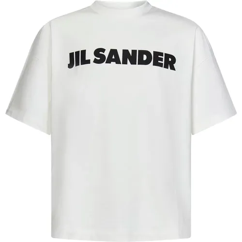 Weißes Porzellan Logo T-Shirt , Herren, Größe: M - Jil Sander - Modalova