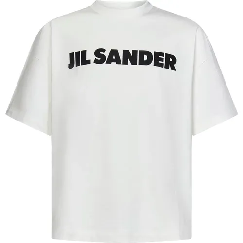 Weißes Porzellan Logo T-Shirt , Herren, Größe: S - Jil Sander - Modalova