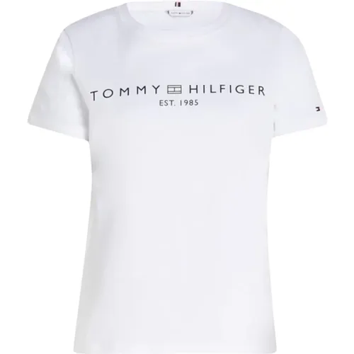 Damen Logo T-Shirt , Damen, Größe: M - Tommy Hilfiger - Modalova