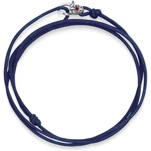 Navy Wrap-Around String Bracelet with Sterling Silver Lock - Nialaya - Modalova