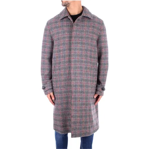 Grey Wool Coat with Button Closure , male, Sizes: L, M - Baracuta - Modalova