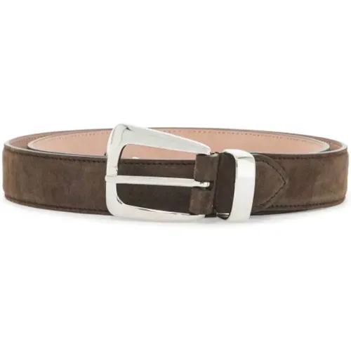 Suede Leather Belt with Square Buckle , female, Sizes: 90 CM, 85 CM - Khaite - Modalova