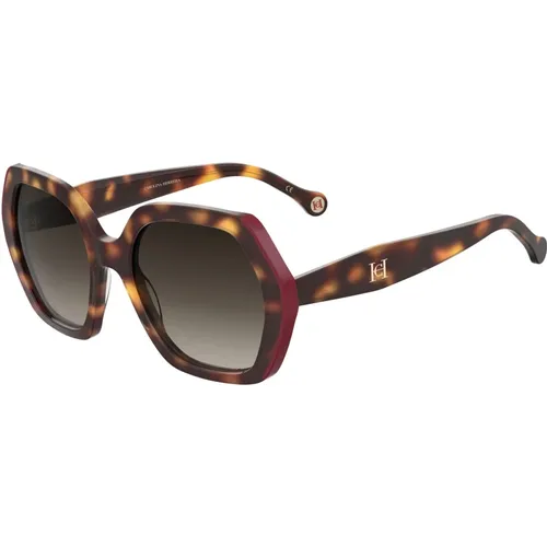 Havana Red Sonnenbrille , Damen, Größe: 55 MM - Carolina Herrera - Modalova