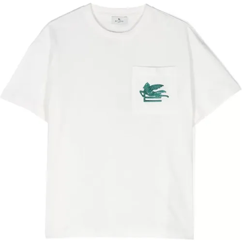 Weißes Pegasus besticktes T-Shirt - ETRO - Modalova