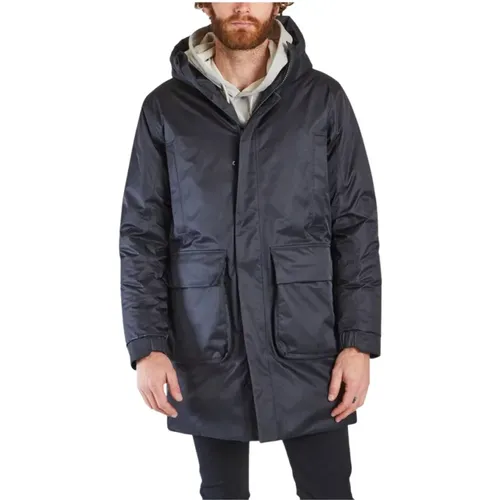 Dunkelblauer Langer Parka Mantel , Herren, Größe: M - NN07 - Modalova