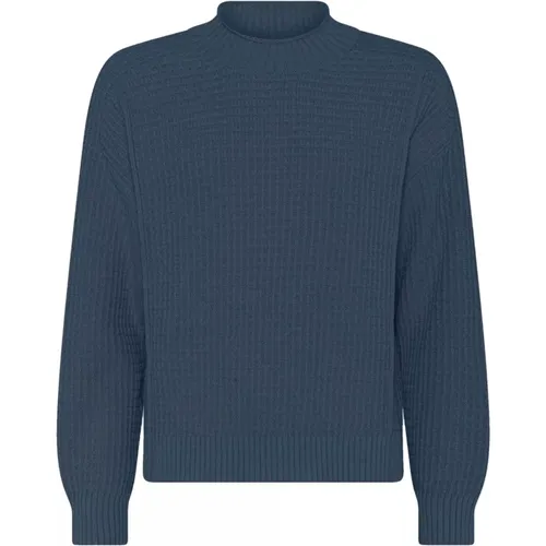 Blauer Lässiger Strukturierter Pullover , Damen, Größe: M - Skovhuus - Modalova