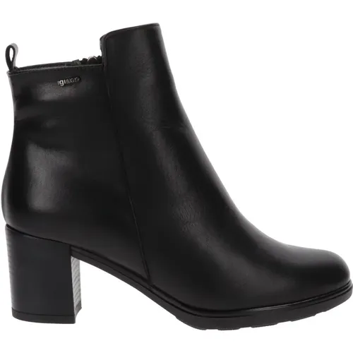 Leder Stiefeletten Komfort Stil , Damen, Größe: 37 EU - IGI&Co - Modalova