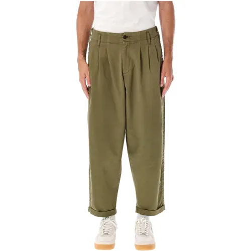 Olive Creole Peg Trousers , male, Sizes: W32, W30 - YMC You Must Create - Modalova