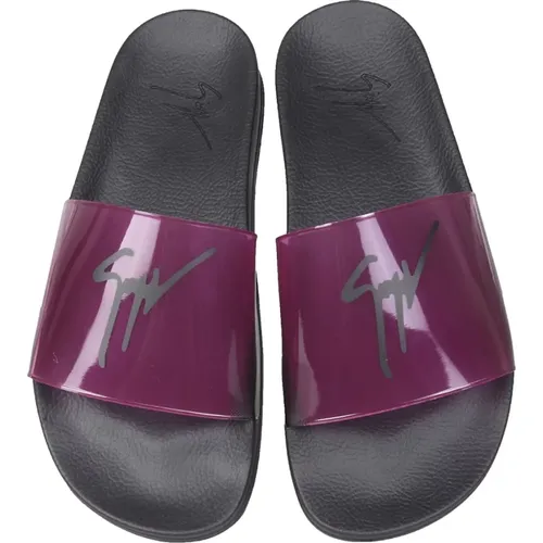 Slide Sandals With Logo , female, Sizes: 2 UK, 3 UK - giuseppe zanotti - Modalova