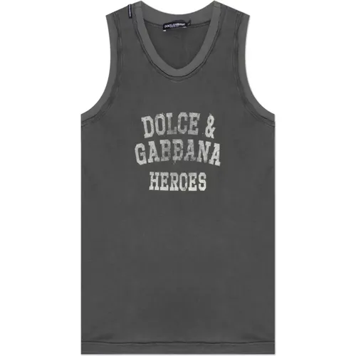 Ärmelloses T-Shirt , Herren, Größe: S - Dolce & Gabbana - Modalova