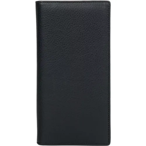 Luxuriöse Schwarze Leder Continental Brieftasche , Herren, Größe: ONE Size - Estro - Modalova