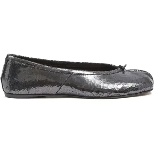 Grey Flat Tabi Leather Shoes , female, Sizes: 4 1/2 UK, 5 1/2 UK - Maison Margiela - Modalova