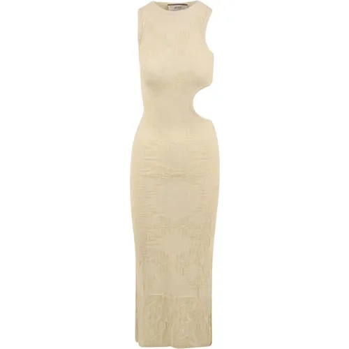 Cream Dress Vskd05044 V1 , female, Sizes: M - Akep - Modalova