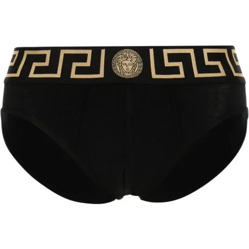 Stretch-Design Underwear with Greca Detailing , male, Sizes: L, S, M - Versace - Modalova