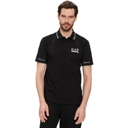 Schwarzes EA7 Emporio Armani Poloshirt , Herren, Größe: L - Emporio Armani EA7 - Modalova