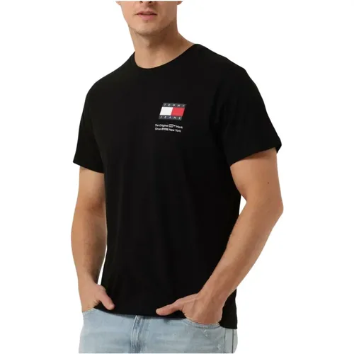 Herren Polo & T-Shirt Slim Essential Flag Tee , Herren, Größe: S - Tommy Jeans - Modalova