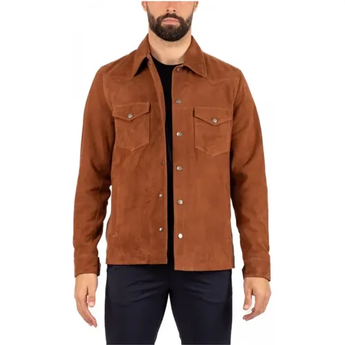 Mens Leather Jacket , male, Sizes: 2XL, L, 3XL, M, XL - Brooksfield - Modalova