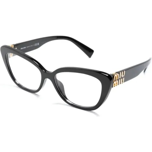 Schwarze Optische Brille Klassischer Stil , Damen, Größe: 53 MM - Miu Miu - Modalova