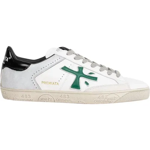 Grüne Sneakers mit Weißen Details , Herren, Größe: 44 EU - Premiata - Modalova