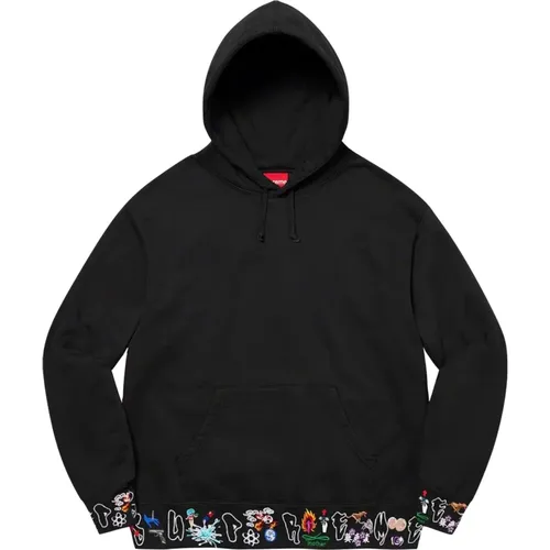 Limitierte Auflage Schwarzer Icon Hoodie , Herren, Größe: S - Supreme - Modalova