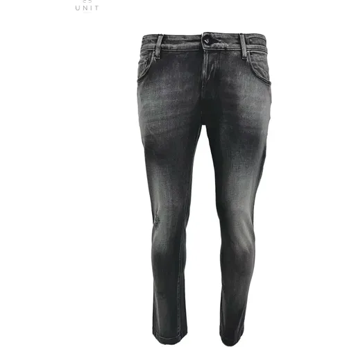 Schwarze Label Distressed Jeans - Hand Picked - Modalova