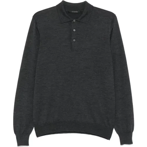 Sweaters Anthracite , male, Sizes: S, 4XL, M, L, 3XL - Tagliatore - Modalova