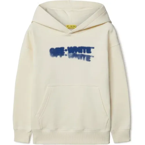 Weiße Baumwoll-Logo-Print-Hoodie Off - Off White - Modalova