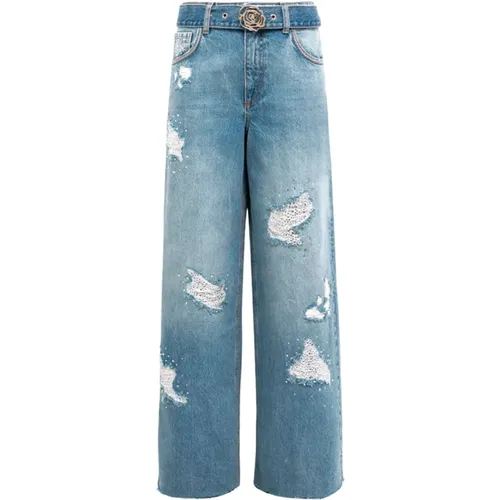 Hellblaue Flared Bootcut Jeans , Damen, Größe: W25 - Blugirl - Modalova