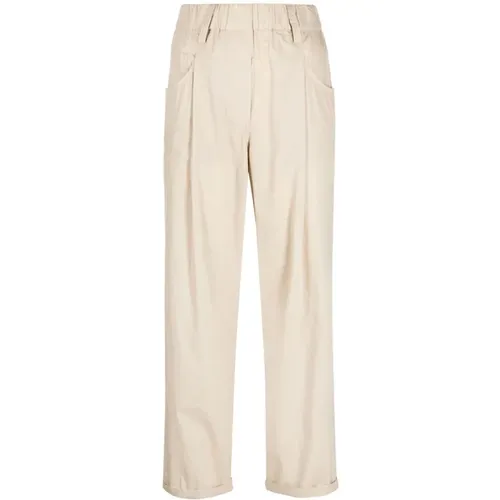 Wide Cropped Pleated Trousers , female, Sizes: 2XS - BRUNELLO CUCINELLI - Modalova