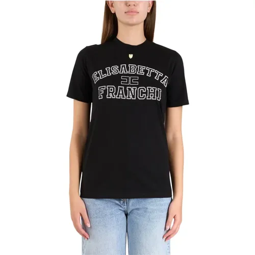 Logo-Print Jersey T-Shirt - Elisabetta Franchi - Modalova