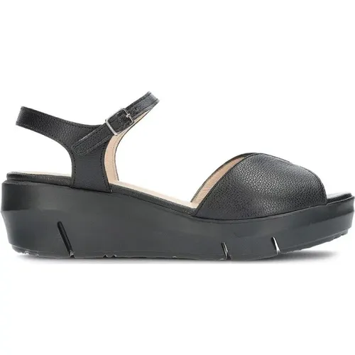 V-Effekt Leder Keilsandalette , Damen, Größe: 41 EU - Wonders - Modalova