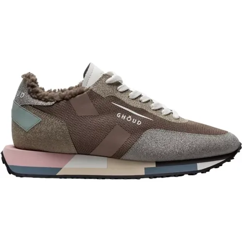 Rosa Leder Sneakers , Damen, Größe: 41 EU - Ghoud - Modalova