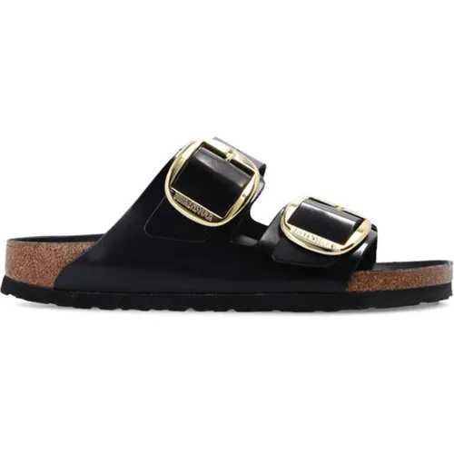 Sandals Arizona Big Buckle Natural Leather Patent , female, Sizes: 5 UK, 3 UK - Birkenstock - Modalova