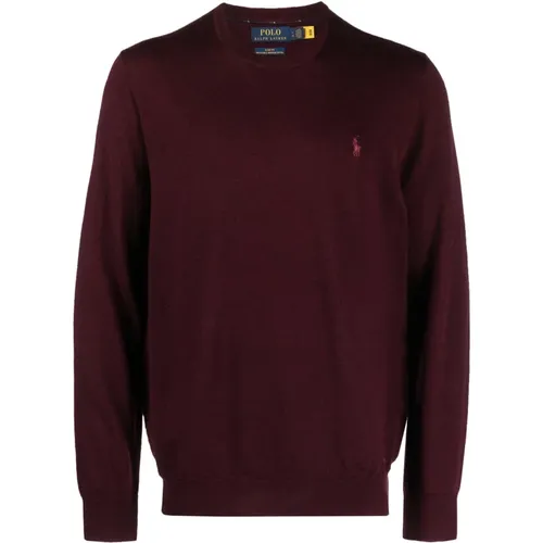 Roter Wollpullover mit langen Ärmeln , Herren, Größe: M - Polo Ralph Lauren - Modalova