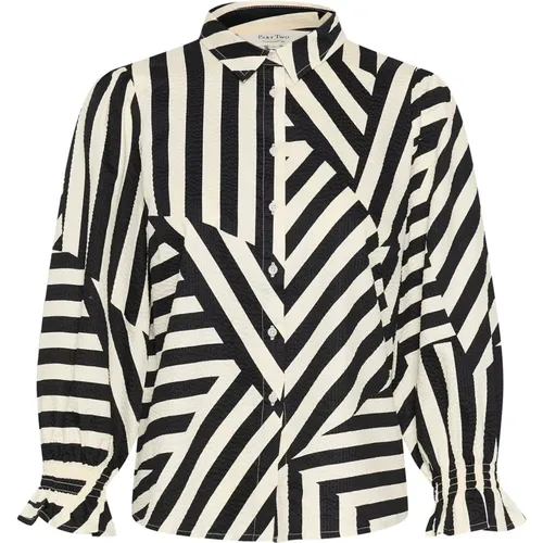 Striped Deconstructed Blouse with Flared Cuffs , female, Sizes: 2XL, XS, L, M, S, XL - Part Two - Modalova