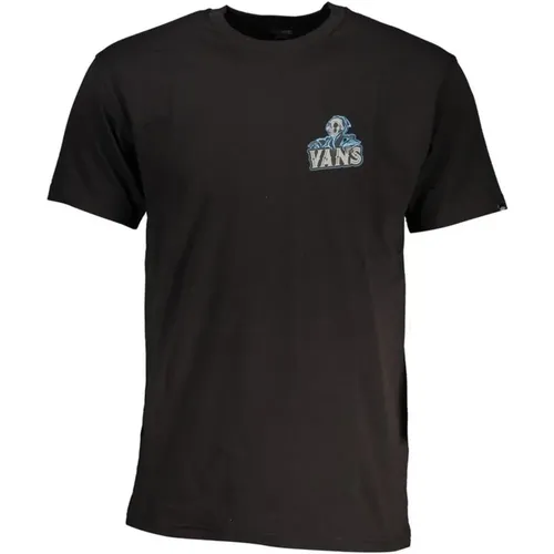 Schwarzes T-Shirt mit Rundhalsausschnitt und Druck , Herren, Größe: M - Vans - Modalova