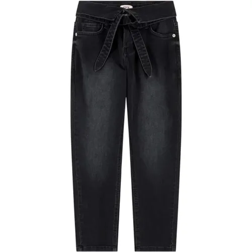 Schwarze Raven Boyfriend Jeans mit Gürtel - Pepe Jeans - Modalova